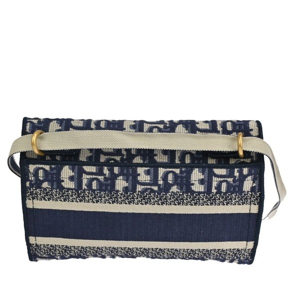 CHRISTIAN DIOR Oblique Trotter Bum Waist Bag Canvas Leather Navy Blue 675RJ247 - Picture 8 of 16